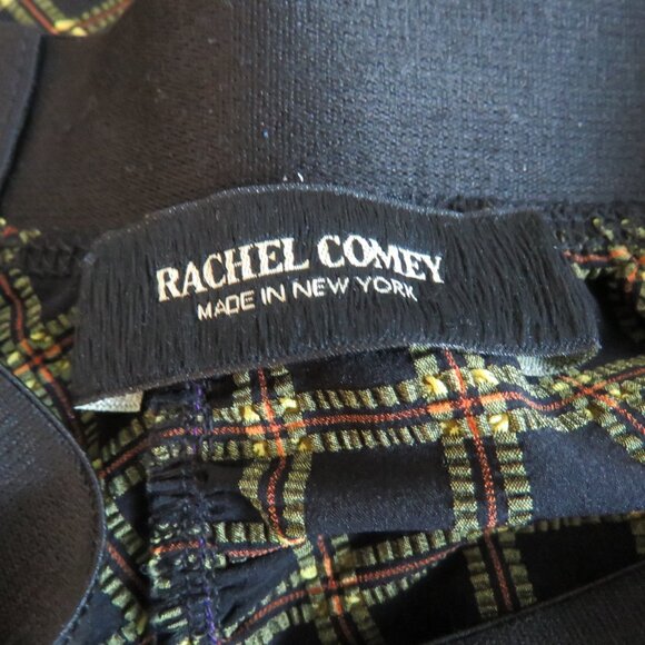 RACHEL COMEY Black Yellow Gingham Seersucker Ruched Midi Skirt - Size US 0 - Picture 14 of 15